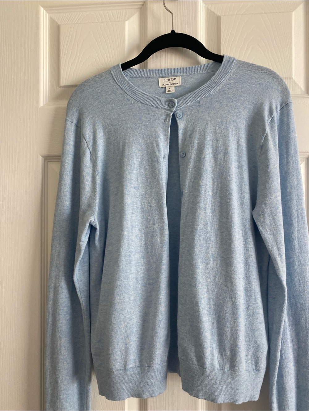 J. Crew Pale Blue Button-Front Cardigan
